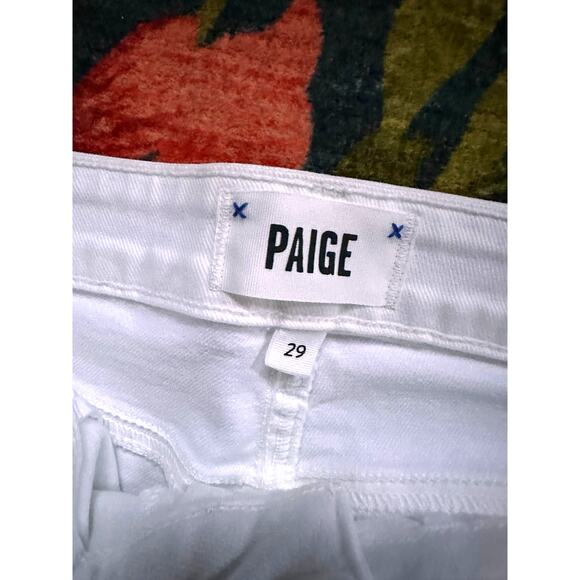 Paige Hoxton Crop White Ripped Jeans Size 29 - Picture 4 of 5